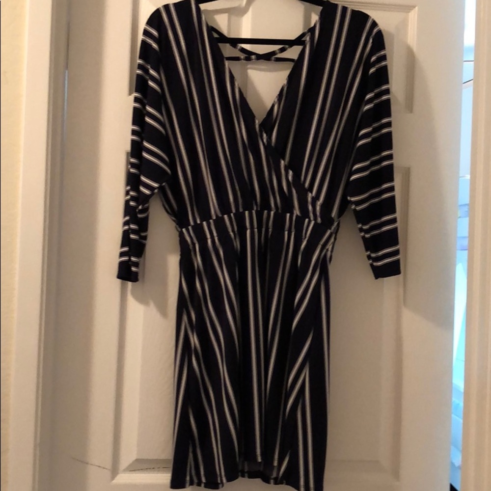 Express striped blue and white dress